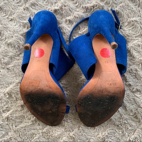 Zara Suede Heeled Sandals - Picture 4 of 6